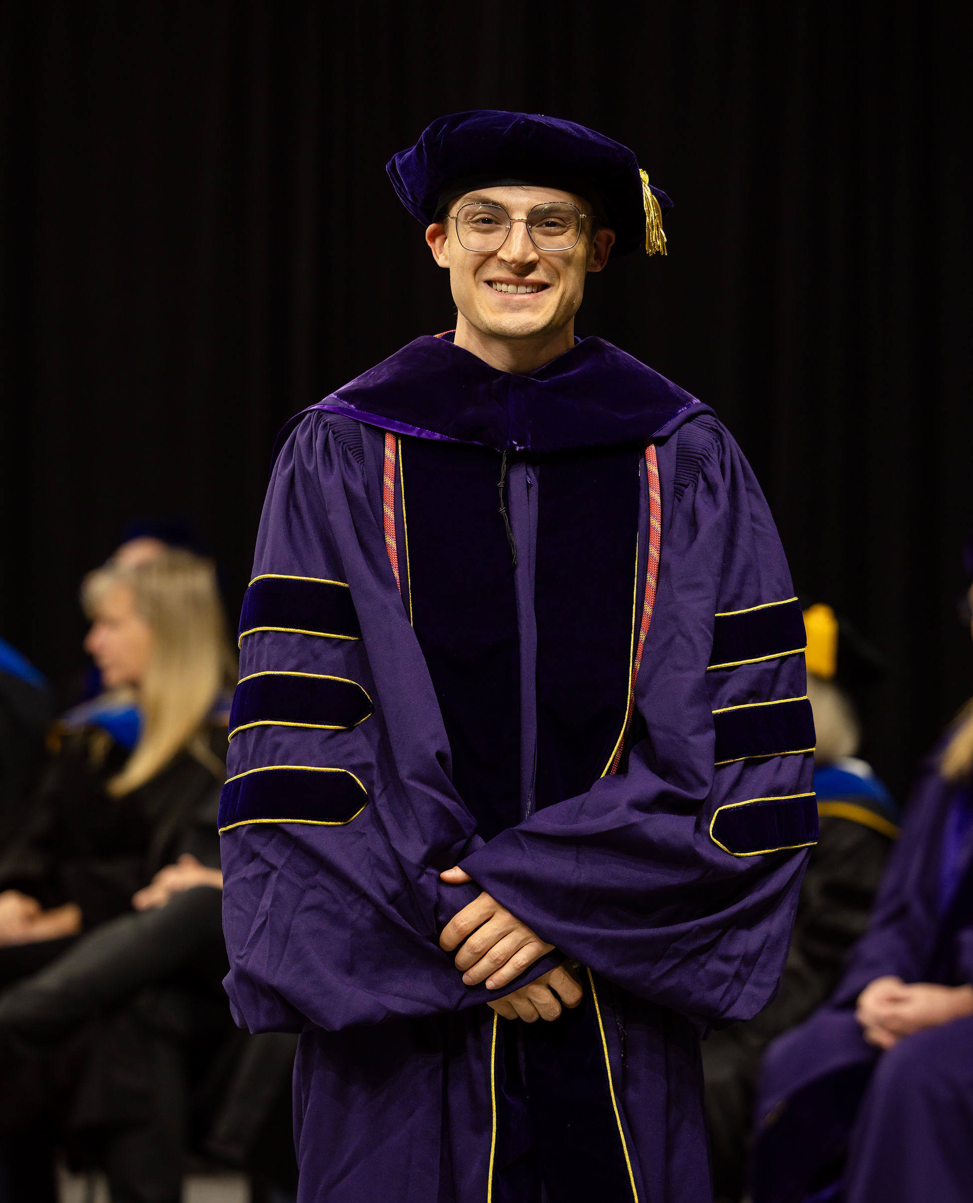 Trager in Ph.D. regalia at the UW ECE graduation ceremony.